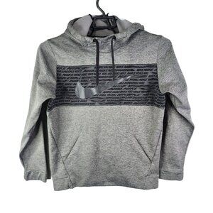 Mens Gray Nike Dri-Fit Fleece Pullover Hoodie Sweatshirt Long Sleeve Size M